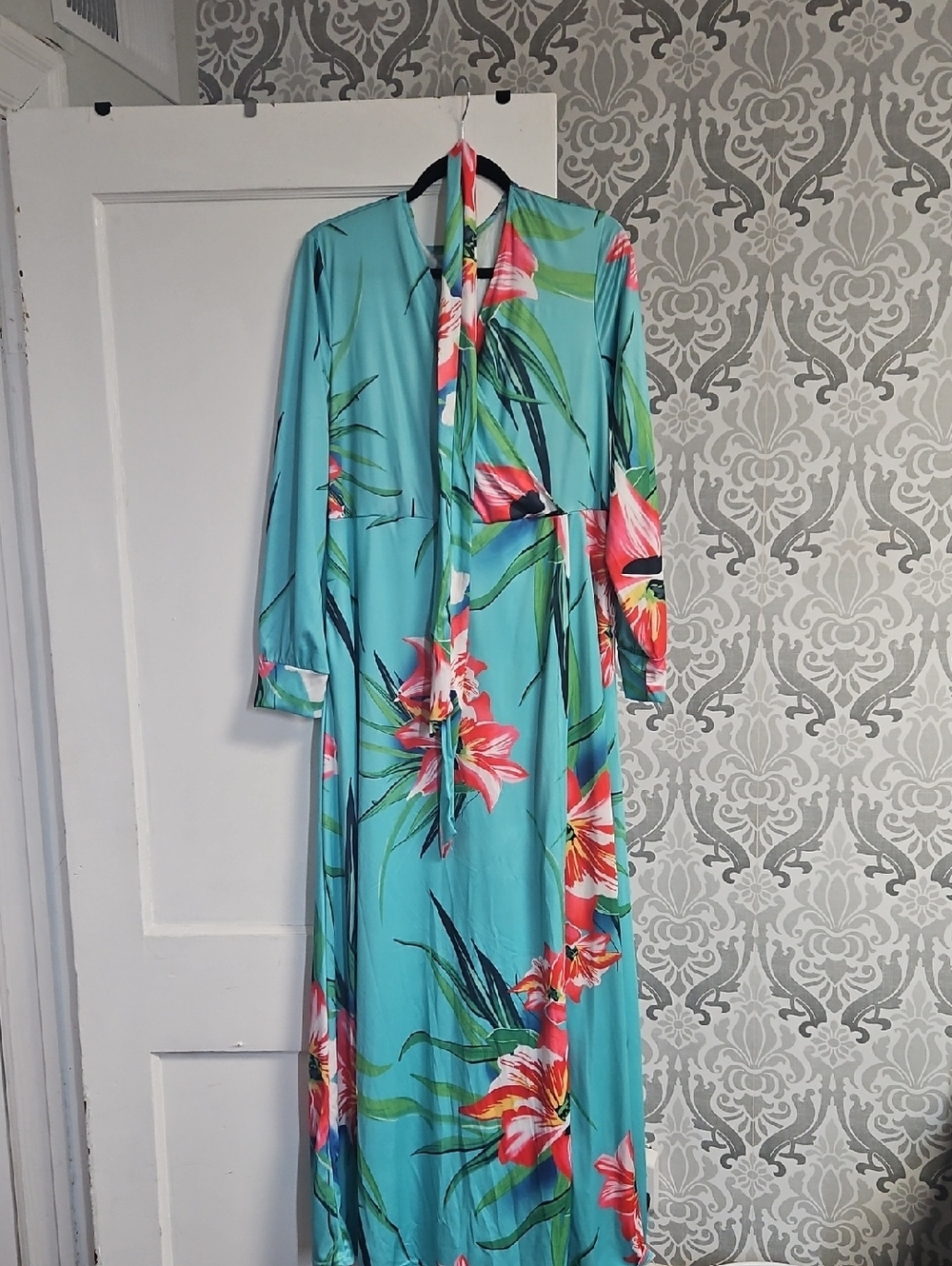 Turquoise Floral Maxi Dress
